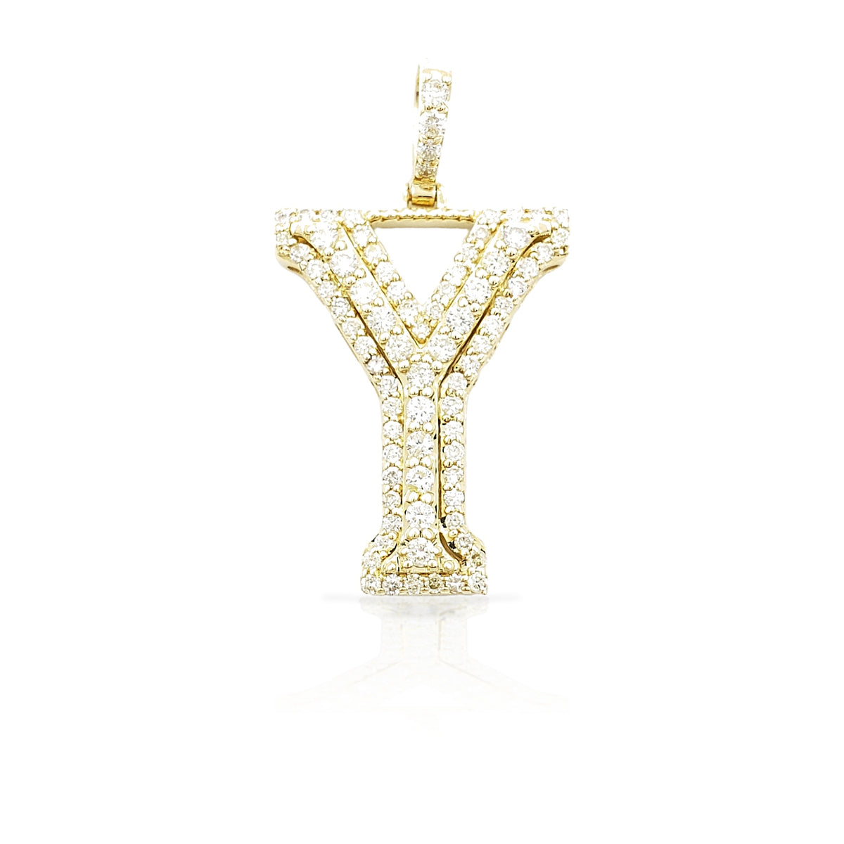 14K Gold Diamond Initial Pendant