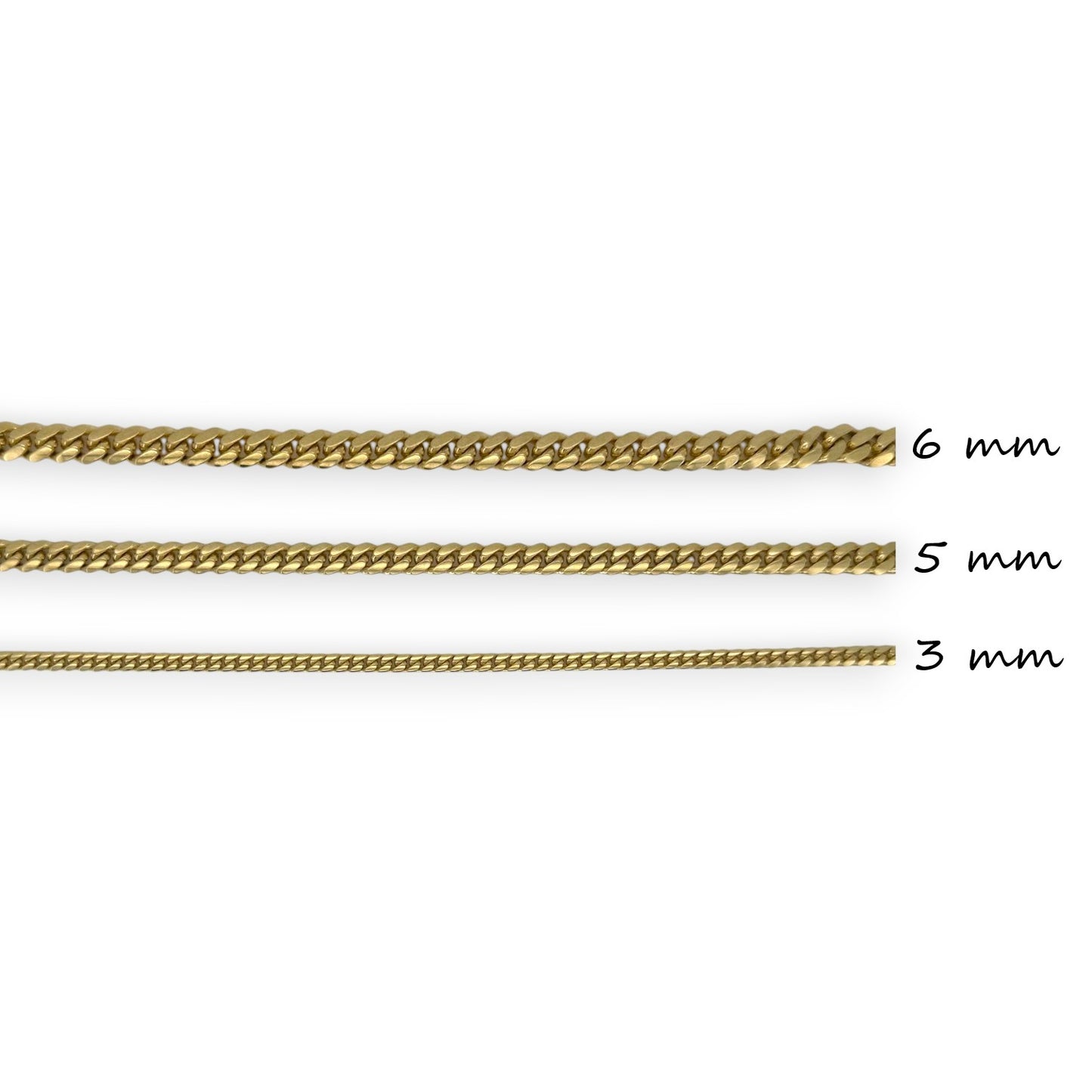 10K Fully Solid Miami Cuban Link Anklet - 10K Yellow Gold