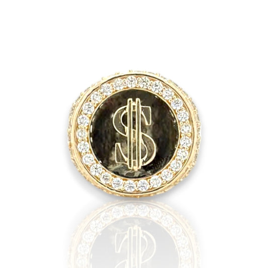 Dollar Sign Ring - 14K Yellow Gold