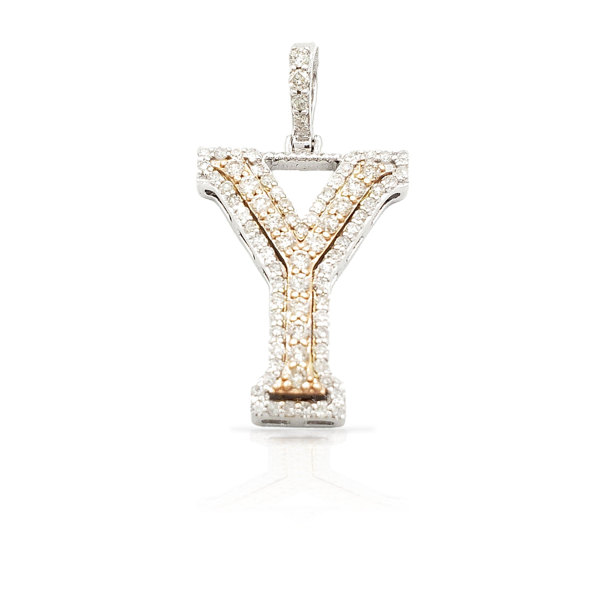 14K Gold Diamond Initial Pendant