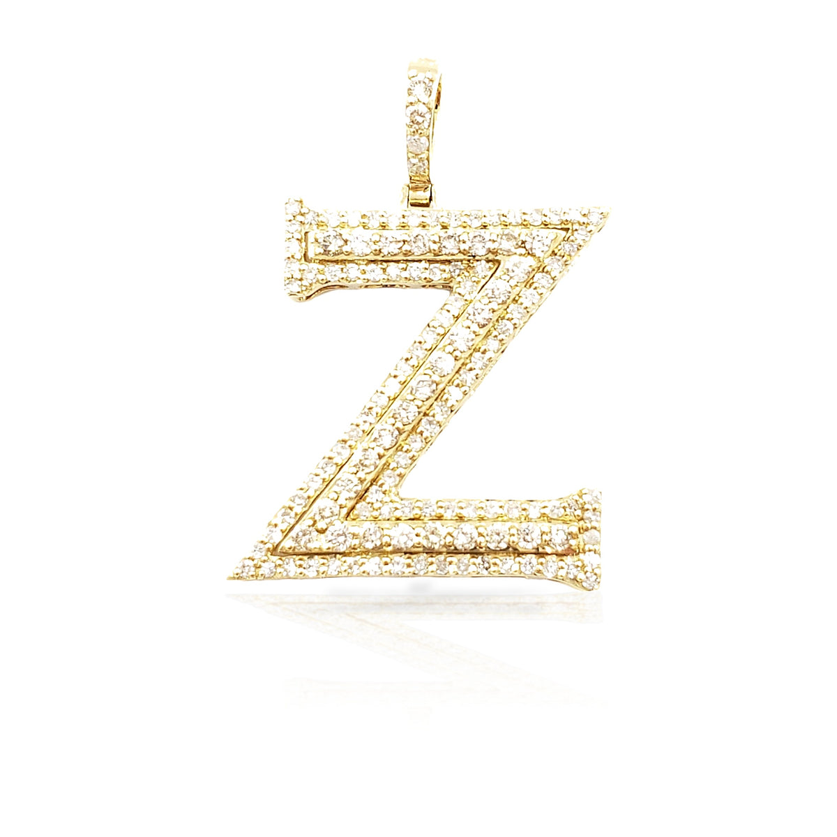 14K Gold Diamond Initial Pendant