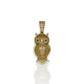 Owl Cz Pendant  - 14k Yellow Gold