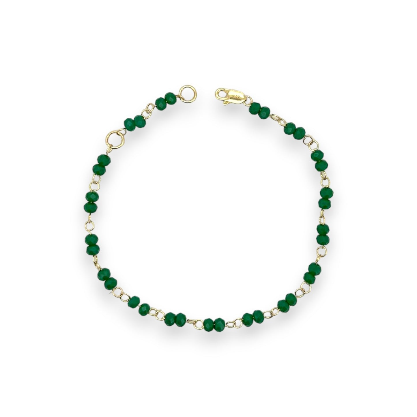 Emerald Color Bracelet - 14K Yellow Gold