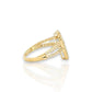 Cross CZ Ring - 14K Yellow Gold