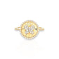 Butterfly CZ Round Ring - 10K Yellow Gold