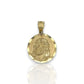 Jesus Face Medallion Pendant - 14k Yellow Gold