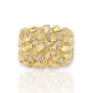 Nugget Cubic Zirconia Ring - 10K Yellow Gold - Solid
