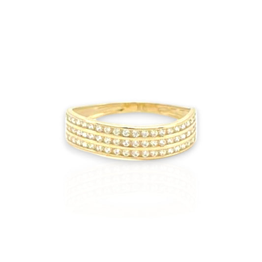 Round Ring CZ - 10K Yellow Gold