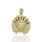 American Indian Native "Chief" Pendant Gems - 10k Yellow Gold