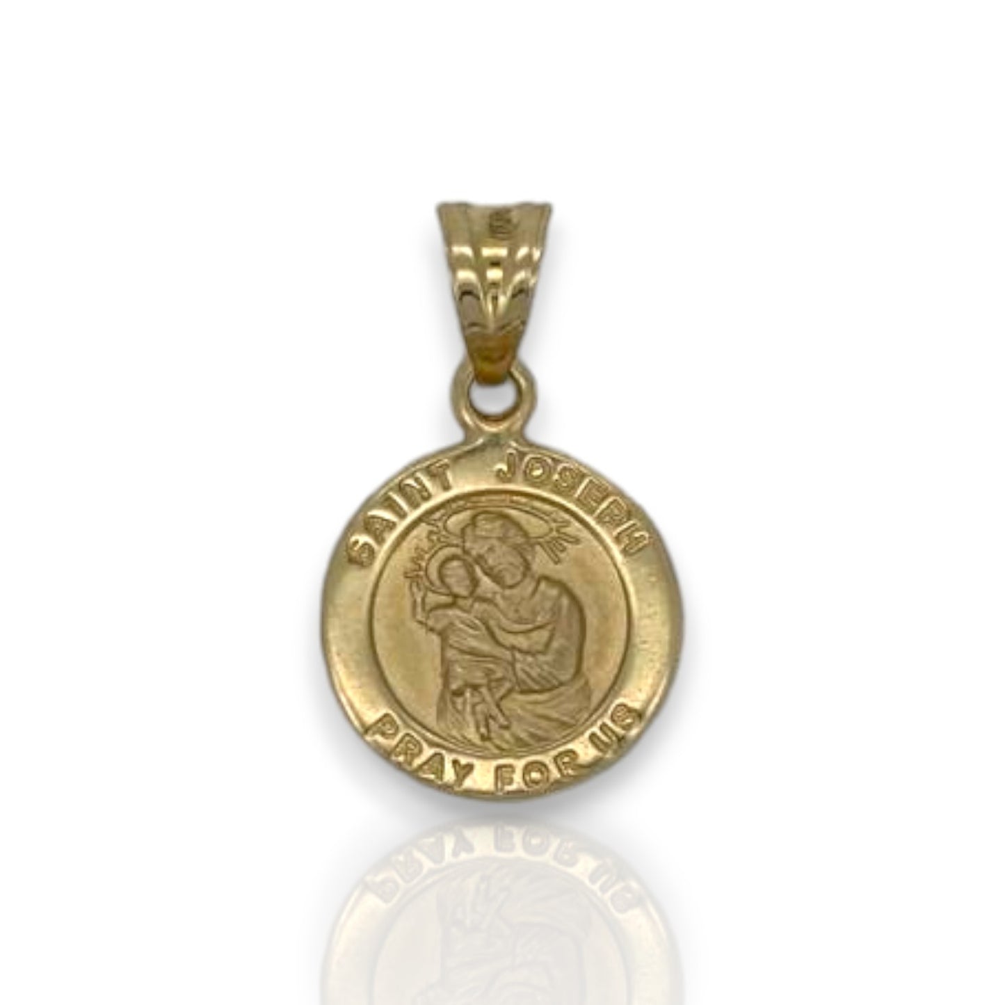 Colgante con medallón de San José - Oro amarillo de 14 k