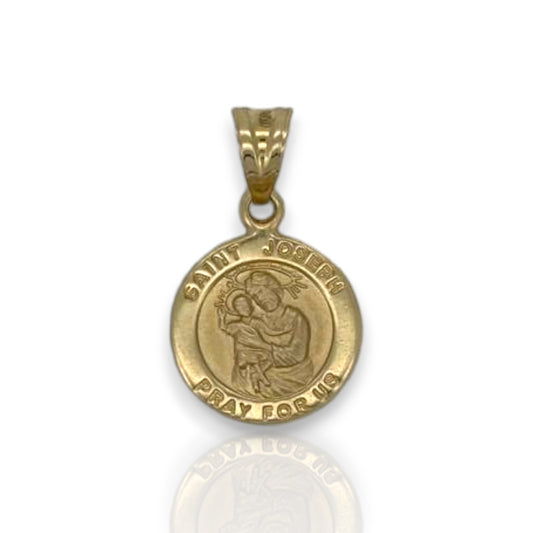 Saint Joseph Medallion Pendant - 14K Yellow Gold