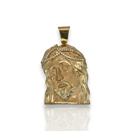 Jesus Head Pendant - 10K Yellow Gold