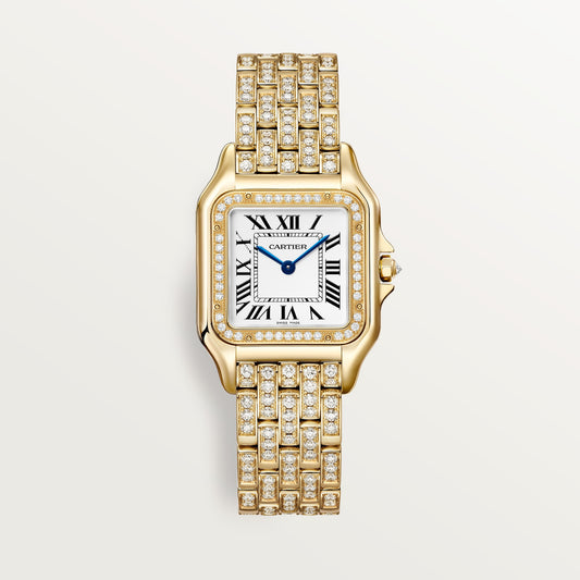 Cartier Panthère de Cartier WJPN0060 - Medium model Yellow gold, Silvered Dial, Yellow gold bracelet semi-set