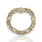 Monaco Chain Figaro Royal Plain Link Bracelet 14K Yellow Gold - Hollow