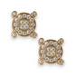 Yellow Gold CZ Round Cut Micro-Pave Stud Earrings - 10k Yellow Gold