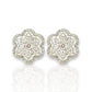 1.79ct Diamond Flower Stud Earrings - 14K White Gold