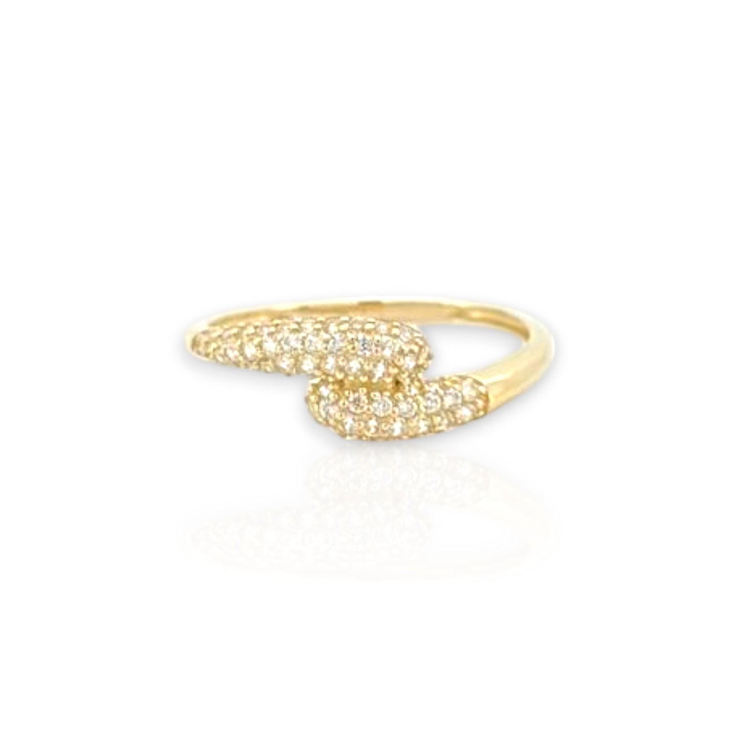 Twist Ring CZ - 10K Yellow Gold