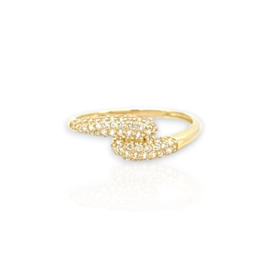 Twist Ring CZ - 10K Yellow Gold