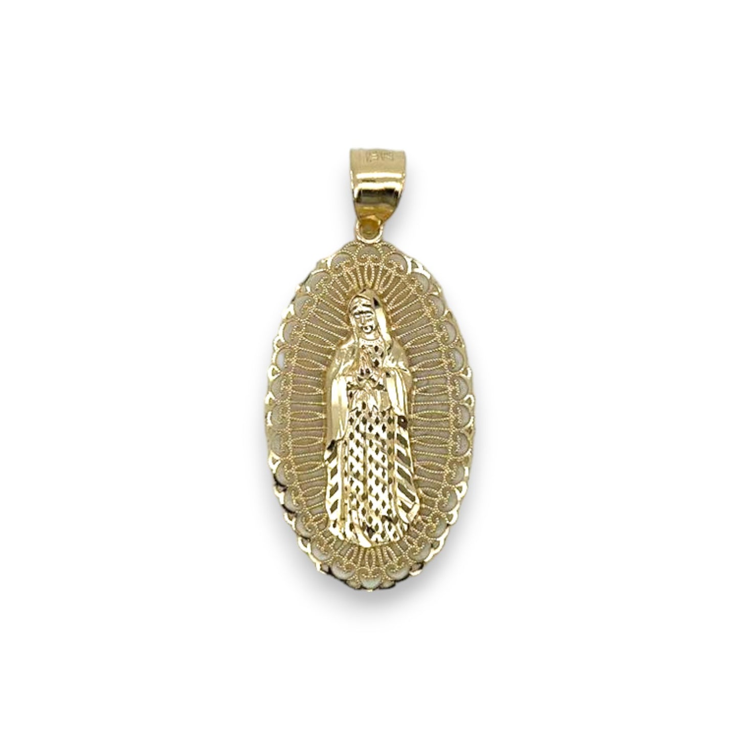 Virgin Mary Pendant - 14K Yellow Gold