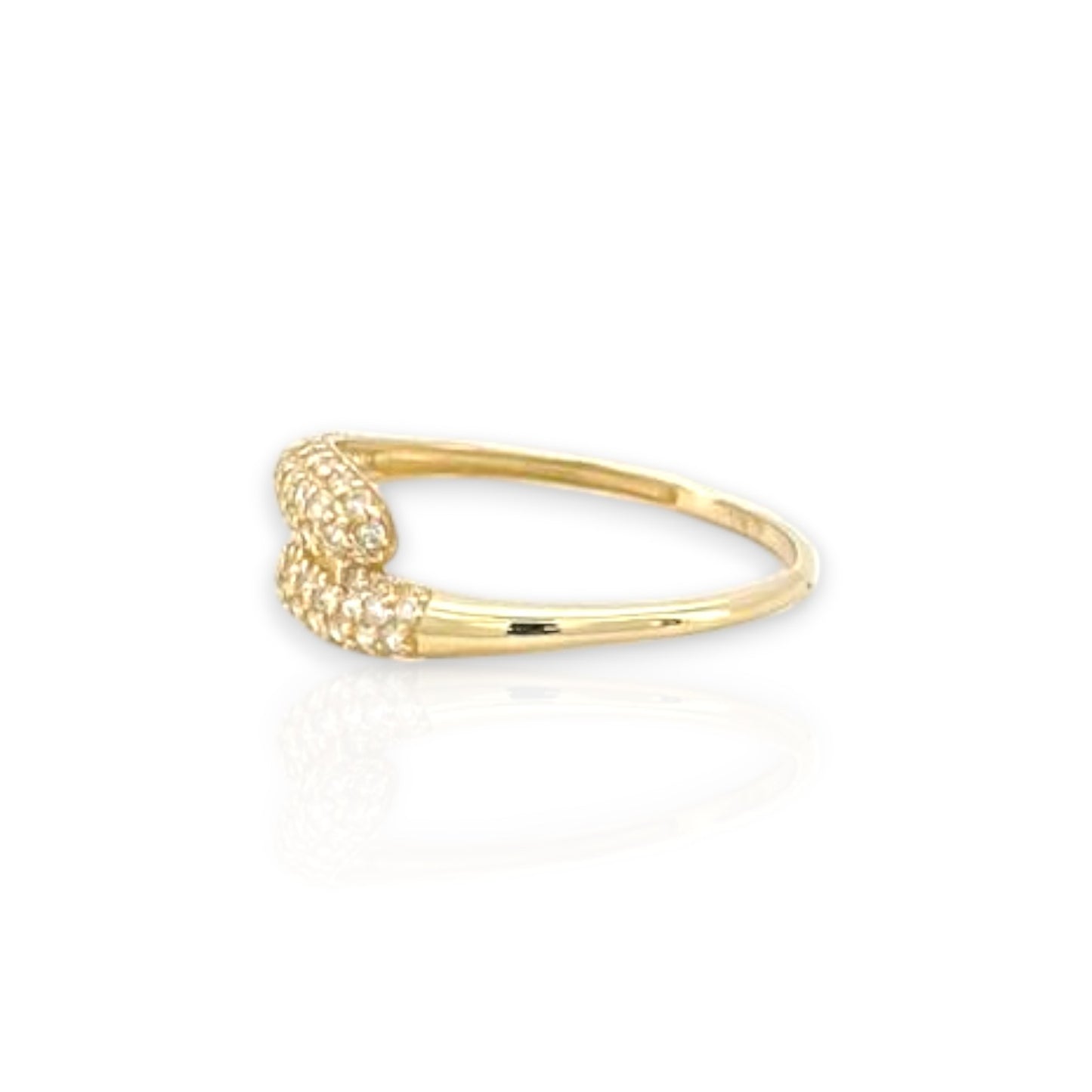 Twist Ring CZ - 10K Yellow Gold