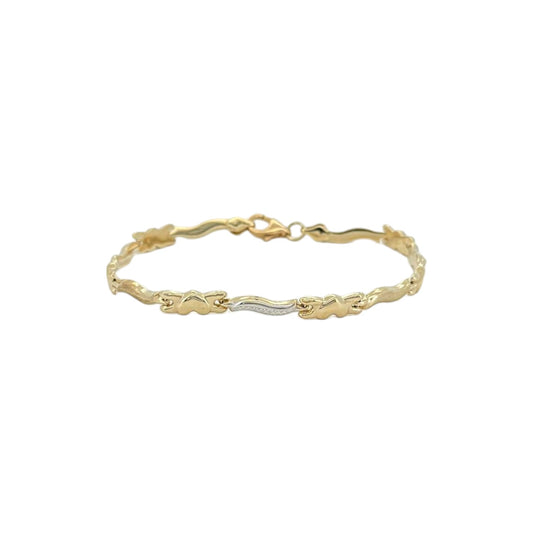 Leaves infinity - 10k yellow gold two tone