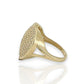 Textured Heart CZ Ring - 10K Yellow Gold
