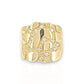 Nugget Square CZ Ring - 10K Yellow Gold