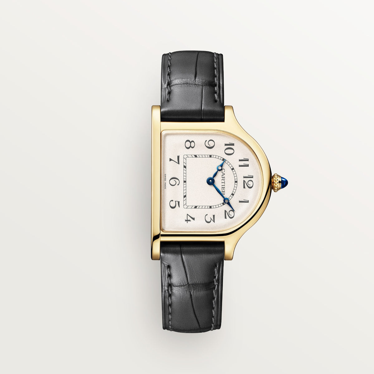 Cartier Cloche de Cartier WHCC0008 - 18K yellow gold, Gold-colored grained Dial, Dark gray alligator leather strap