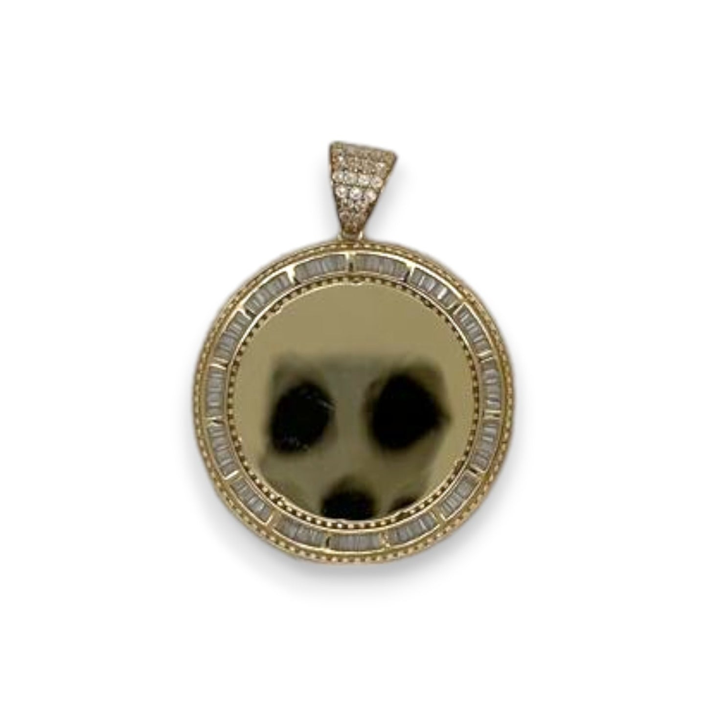 Circle Custom Picture Pendant - 10K Yellow Gold