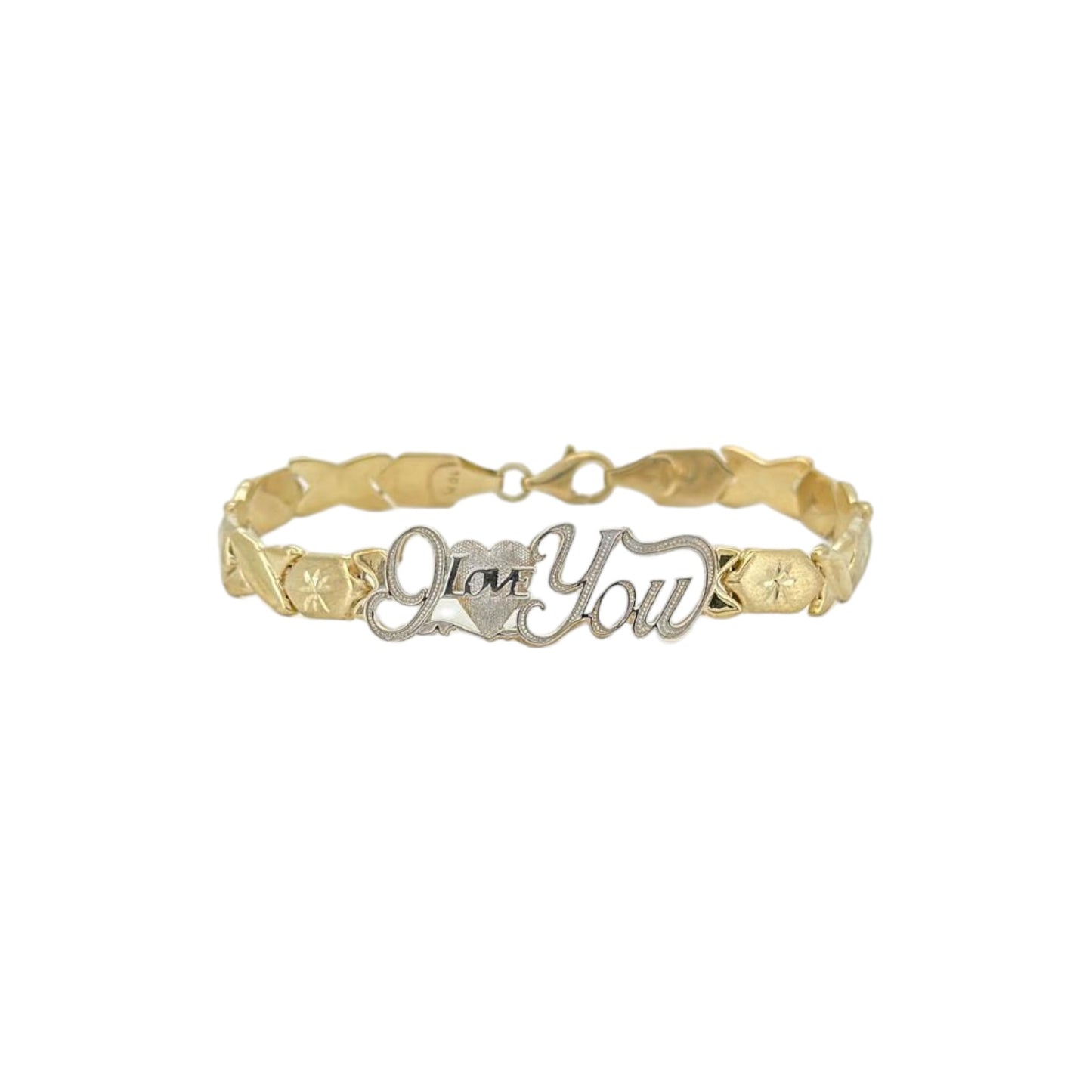 i love you heart bracelet - 10k yellow gold