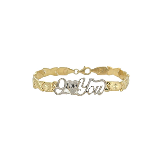 i love you heart bracelet - 10k yellow gold