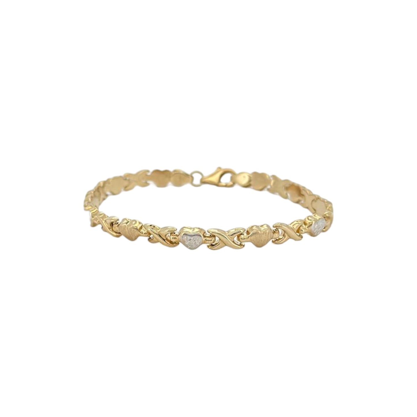 Kisses two tone bracelet - 10k yellow gold