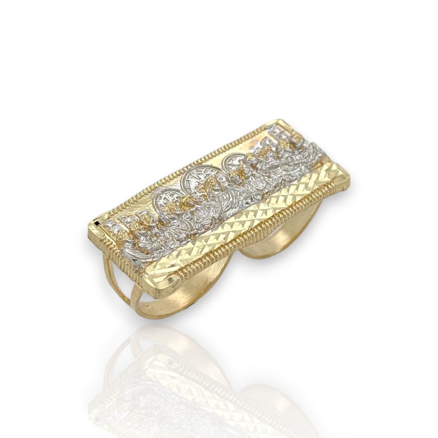 Finger Last Supper Ring Accented Last Supper Two Finger Rectangle