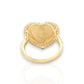 Virgin Mary CZ Heart Ring - 10K Yellow Gold