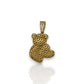 Dog with Heart Cz Pendant  - 14k Yellow Gold