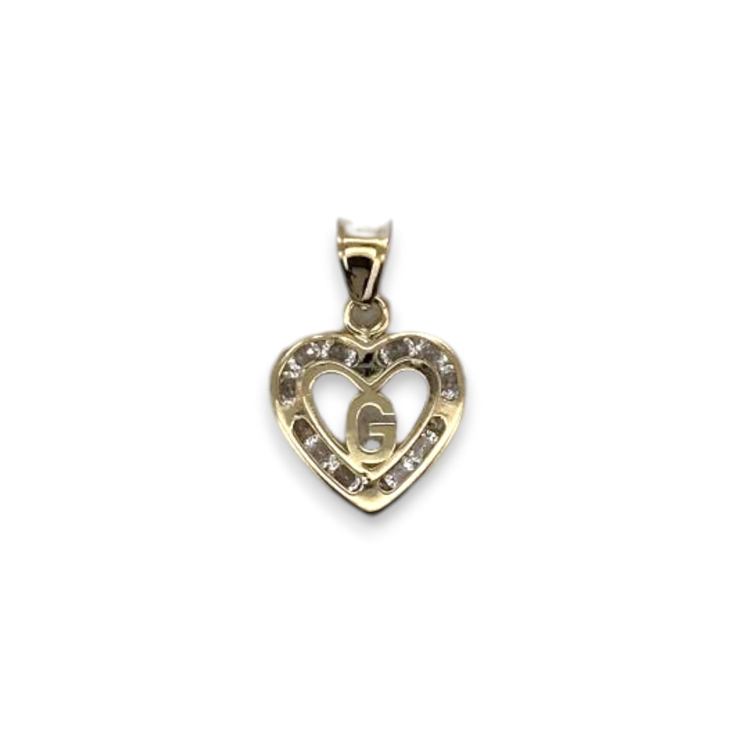 Initials Heart Pendant - 10K Yellow Gold