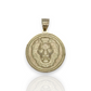 Lion Head Medallion Pendant  - 10k Yellow Gold