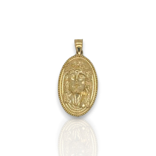 Colgante con medallón de Jesús - Oro amarillo de 14 k