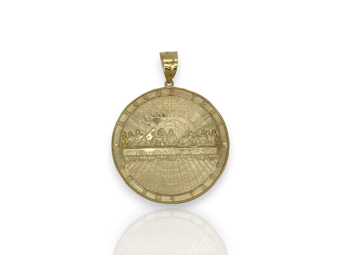 Colgante con medallón de la Última Cena - Oro amarillo de 10 k