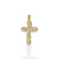 Cross Crucifix Cz Nugget Pendant  - 10k Yellow Gold