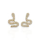 Tiny Snake CZ Stud Earrings - 10K Yellow Gold