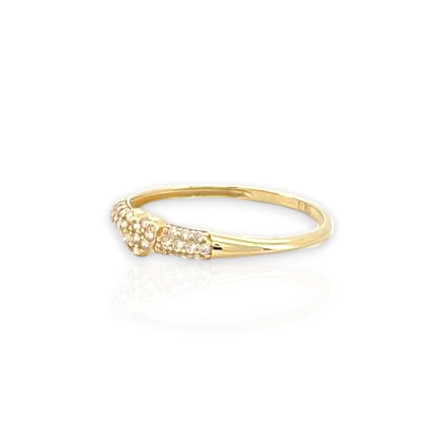 Heart Ring CZ - 10K Yellow Gold