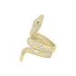 Snake CZ Ring - 10K Yellow Gold