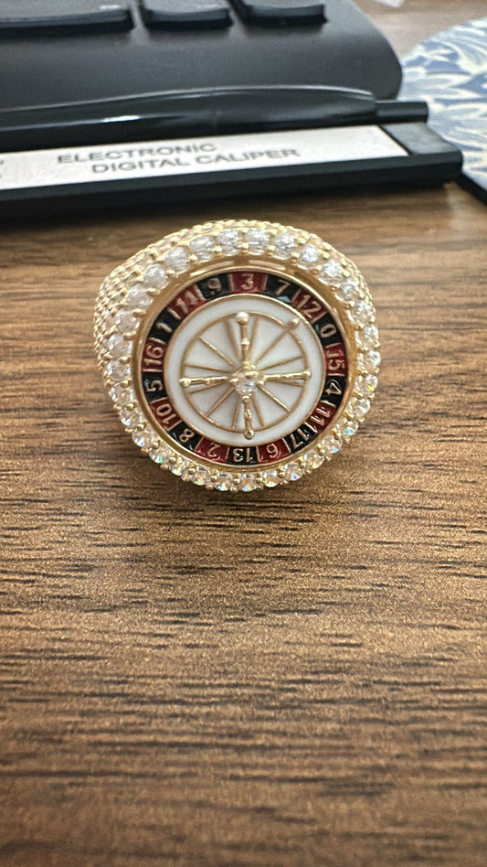 10K Yellow Gold - CZ Casino Ring