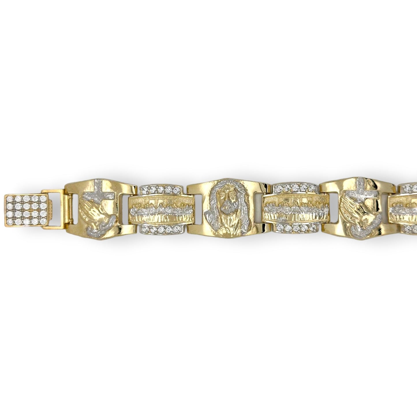 Charm "Jesus Last Supper" Bracelet - 10K Yellow Gold