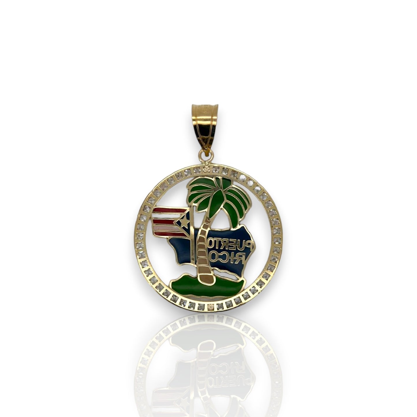 Puerto Rico Flag - 10k Yellow Gold