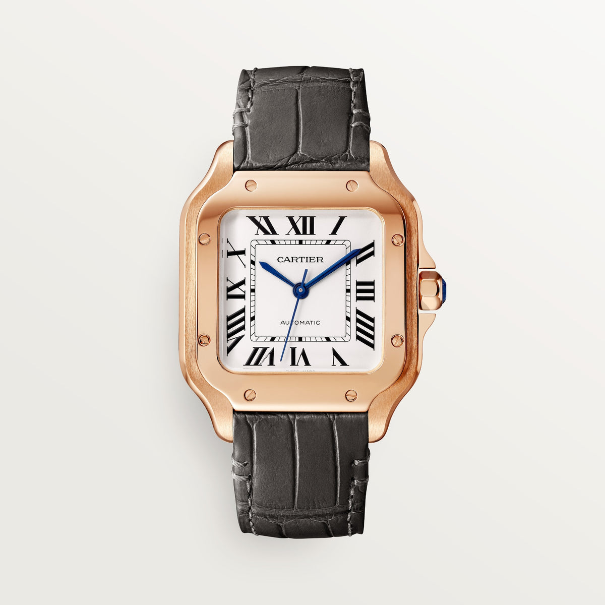 Cartier Santos de Cartier WGSA0028 - Medium model 18K rose gold, Opaline silver Dial, Two straps