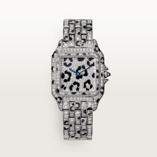Cartier Panthère de Cartier HPI01721 - Medium model White gold, White gold set with 118 diamonds (0.32 ct) and enamel spots Dial, White gold bracelet set