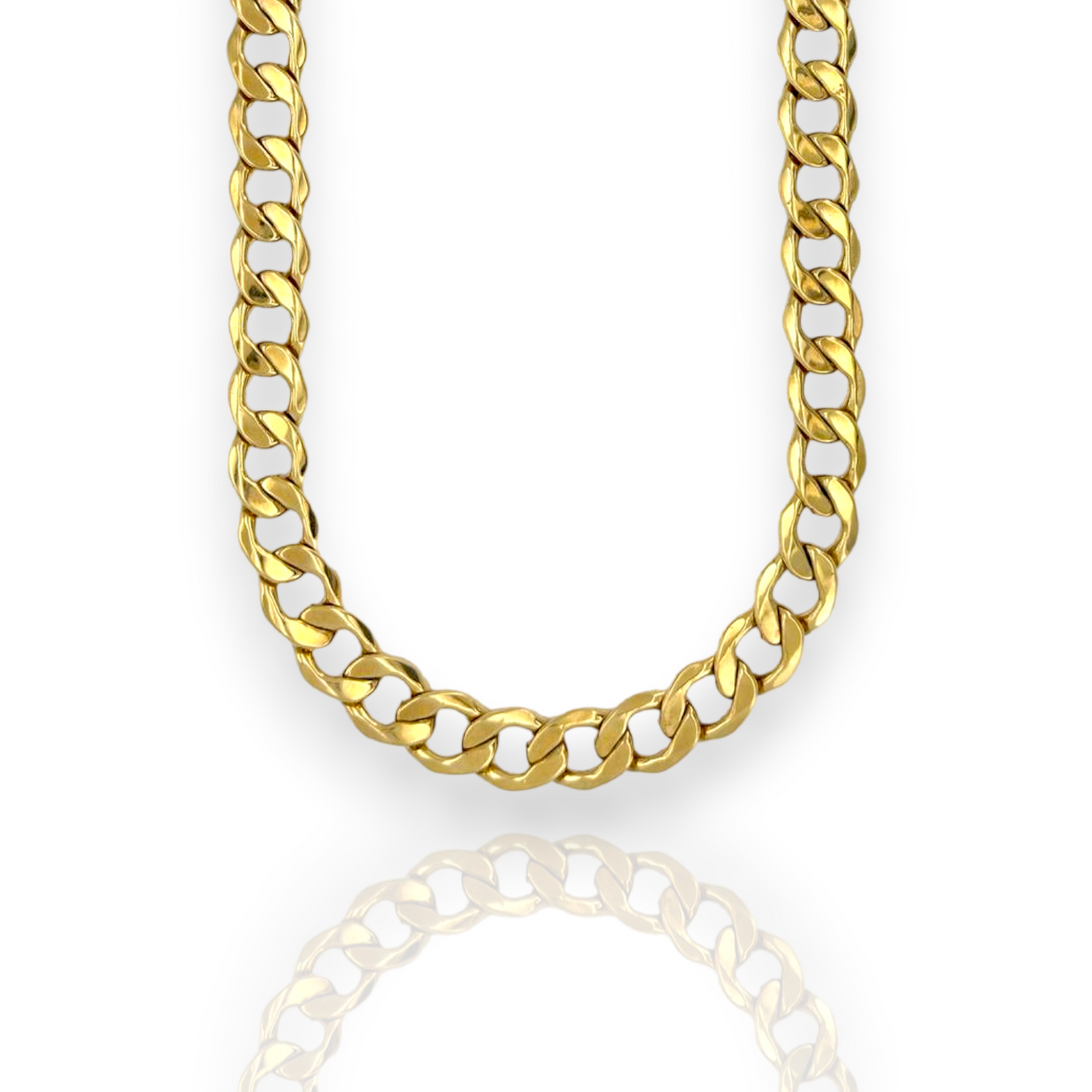 Curb Cuban Link Chain Necklace 14K Yellow Gold - Hollow