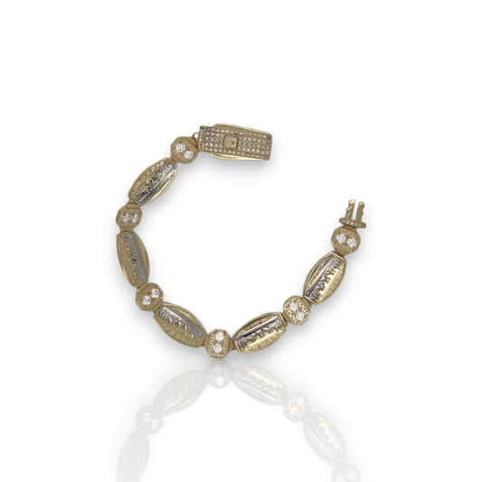 Last Supper Cz Bracelet - 10K Yellow Gold